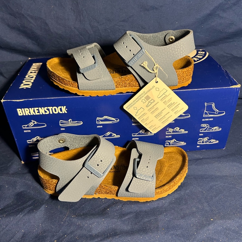 Birkenstock- New York kids BS, desert soil elemental blue/beige, 12 kids sw